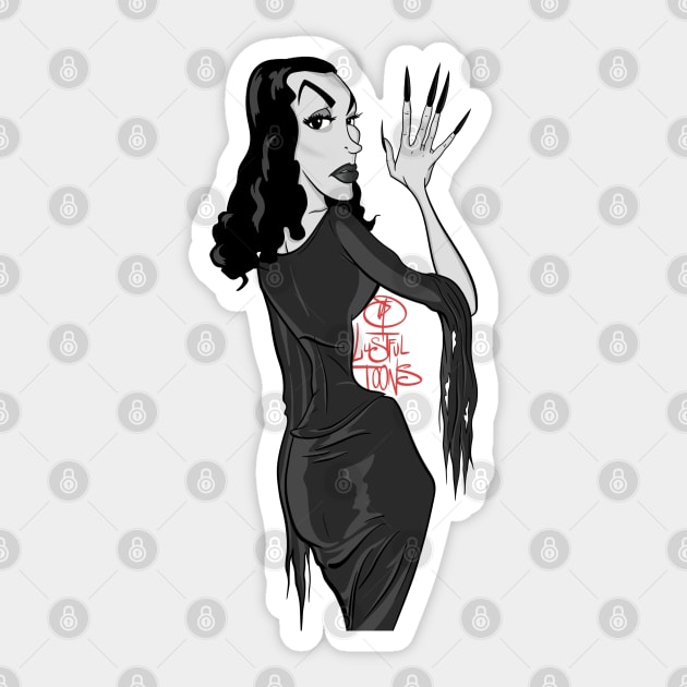 Vampira Sticker by Lustful Toons